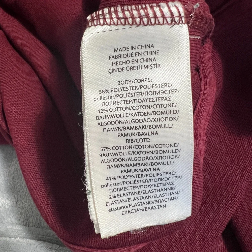 Polo Ralph Lauren Burgundy Red Hoodie Mens Large Full Zip Sweatshirt Black Pony